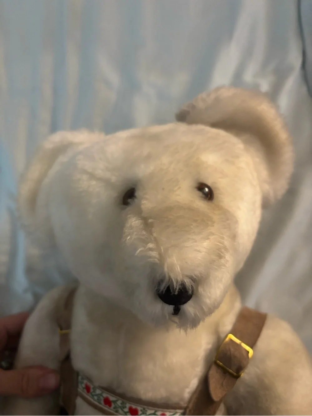 Vintage Carrousel Teddy Bear Signed Lederhosen Bavarian Wind Up Musical Large